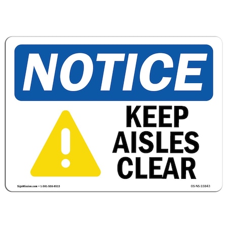 Signmission OSHA Notice Sign, 10" Height, Rigid Plastic, NOTICE Keep All Cylinders Chained Sign, Landscape OS-NS-P-1014-L-15843